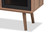 Yuna Mid-Century Modern Transitional Natural Brown Finished Wood and Black Metal 2-Door TV Stand MAG-13-Natural/Black