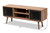Yuna Mid-Century Modern Transitional Natural Brown Finished Wood and Black Metal 2-Door TV Stand MAG-13-Natural/Black