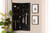 Pontus Modern and Contemporary Black Finished Wood Wall-Mountable Jewelry Armoire with Mirror JC406-BK-Black