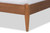 Lenora Mid-Century Modern Beige Fabric Upholstered and Walnut Brown Finished Wood Queen Size Platform Bed MG0077S-Beige/Walnut-Queen
