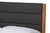 Jarlan Modern and Contemporary Transitional Charcoal Fabric Upholstered and Walnut Brown Finished Wood King Size Platform Bed MG0078S-Charcoal/Walnut-King