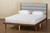 Jarlan Modern and Contemporary Transitional Grey Fabric Upholstered and Walnut Brown Finished Wood Full Size Platform Bed MG0078S-Light Grey/Walnut-Full
