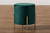 Thurman Contemporary Glam and Luxe Green Velvet Fabric Upholstered and Gold Finished Metal Ottoman FZD190717-Green Velvet-Ottoman