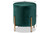 Thurman Contemporary Glam and Luxe Green Velvet Fabric Upholstered and Gold Finished Metal Ottoman FZD190717-Green Velvet-Ottoman