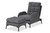 Belden Modern and Contemporary Grey Velvet Fabric Upholstered and Black Metal 2-Piece Recliner Chair and Ottoman Set T-3-Velvet Grey-Chair/Footstool Set