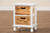 Suvan Modern and Contemporary Two-Tone White and Oak Brown Finished Wood 2-Drawer Nightstand FZC200347-White/Oak-NS