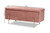 Rockwell Contemporary Glam and Luxe Blush Pink Velvet Fabric Upholstered and Gold Finished Metal Storage Bench FZD0223-Blush Pink Velvet-Bench