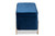 Rockwell Contemporary Glam and Luxe Navy Blue Velvet Fabric Upholstered and Gold Finished Metal Storage Bench FZD0223-Navy Blue Velvet-Bench