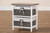 Terena Modern Transitional Two-Tone Walnut Brown and White Finished Wood 2-Basket Storage Unit TLM1812-White/Brown-2 Baskets