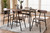 Darcia Rustic and Industrial Brown Wood Finished Matte Black Frame 5-Piece Dining Set D01222-Rustic-5PC-Dining Set
