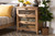 Clement Rustic Transitional Medium Oak Finished 3-Drawer Wood Spindle Storage Cabinet LD19A007-Medium Oak-3DW-Cabinet