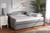 Becker Modern and Contemporary Transitional Grey Fabric Upholstered Queen Size Daybed with Trundle Becker-Grey-Daybed-Q/T