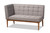 Sanford Mid-Century Modern Grey Fabric Upholstered and Walnut Brown Finished Wood 2-Piece Dining Nook Banquette Set BBT8051.11-Grey/Walnut-2PC SF Bench