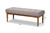 Sanford Mid-Century Modern Grey Fabric Upholstered and Walnut Brown Finished Wood Dining Bench BBT8051.11-Grey/Walnut-Bench