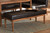 Sanford Mid-Century Modern Dark Brown Faux Leather Upholstered and Walnut Brown Finished Wood Dining Bench BBT8051.11-Dark Brown/Walnut-Bench
