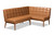 Sanford Mid-Century Modern Tan Faux Leather Upholstered and Walnut Brown Finished Wood 2-Piece Dining Nook Banquette Set BBT8051.11-Tan/Walnut-2PC SF Bench