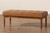 Sanford Mid-Century Modern Tan Faux Leather Upholstered and Walnut Brown Finished Wood Dining Bench BBT8051.11-Tan/Walnut-Bench