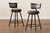Danson Modern Industrial Grey Fabric Upholstered and Antique Dark Brown Finished Metal 2-Piece Pub Chair Set 8740P-Metallic Grey-PC