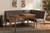 Sanford Mid-Century Modern Grey Fabric Upholstered and Walnut Brown Finished Wood 3-Piece Dining Nook Set BBT8051.11-Grey/Walnut-3PC Dining Nook Set