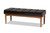 Sanford Mid-Century Modern Dark Brown Faux Leather Upholstered and Walnut Brown Finished Wood 4-Piece Dining Nook Set BBT8051.11-Dark Brown/Walnut-4PC Dining Nook Set