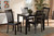 Erion Modern and Contemporary Dark Brown Finished Wood 5-Piece Dining Set Erion-Dark Brown-5PC Dining Set