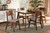 Euclid Mid-Century Modern Grey Fabric Upholstered and Walnut Brown Finished Wood 5-Piece Dining Set RH369C-Grey/Walnut-5PC Dining Set