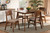 Euclid Mid-Century Modern Sand Fabric Upholstered and Walnut Brown Finished Wood 5-Piece Dining Set RH369C-Sand/Walnut-5PC Dining Set