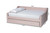 Raphael Modern and Contemporary Pink Velvet Fabric Upholstered Queen Size Daybed with Trundle CF9228 -Pink Velvet-Daybed-Q/T