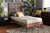 Gemma Mid-Century Modern Transitional Walnut Brown Finished Wood Twin Size Platform Bed Gemma-Ash Walnut-Twin