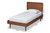 Gisa Mid-Century Modern Transitional Walnut Brown Finished Wood Twin Size Platform Bed Gisa-Ash Walnut-Twin