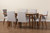 Glenda Mid-Century Modern Greyish Beige Fabric Upholstered and Walnut Brown Finished Wood 7-Piece Dining Set BBT5267-Greyish Beige/Walnut-7PC Dining Set