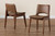 Afton Mid-Century Modern Brown Faux Leather Upholstered and Walnut Brown Finished Wood 2-Piece Dining Chair Set RDC827-Brown/Walnut-DC
