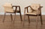 Marcena Mid-Century Modern Beige Imitation Leather Upholstered and Walnut Brown Finished Wood 2-Piece Dining Chair Set RDC828-Beige/Walnut-DC