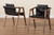 Marcena Mid-Century Modern Black Imitation Leather Upholstered and Walnut Brown Finished Wood 2-Piece Dining Chair Set RDC828-Black/Walnut-DC