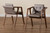Marcena Mid-Century Modern Grey Imitation Leather Upholstered and Walnut Brown Finished Wood 2-Piece Dining Chair Set RDC828-Grey/Walnut-DC