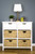 30" X 13" X 28" White Wood Mdf Water Hyacinth 2-Drawer, 4-Basket Accent Cabinet (354554)