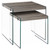 35.5" X 35.5" X 35.5" Dark Taupe, Clear, Particle Board, Tempered Glass - 2Pcs Nesting Table Set (333000)
