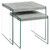 35.5" X 35.5" X 35.5" Grey, Clear, Particle Board, Tempered Glass - 2Pcs Nesting Table Set (333108)