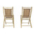 36" Brown Bamboo Folding Chair With A Rattan Skin Chevron Weave (328675)