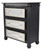 37" Black And Silver Accent Cabinet With 3 Drawers And Mirrored Glass (319832)
