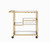 40" X 16" X 37" Gold And Clear Glass Serving Cart (319143)
