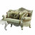 41" X 72" X 49" Fabric Champagne Upholstery Wood Leg/Trim Loveseat W/5 Pillows (348215)