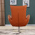43" Contemporary Orange Leather Lounge Chair (329694)
