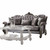 45" X 92" X 47" Velvet Antique Platinum Upholstery Poly Resin Sofa W/5 Pillows (348645)