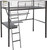 79" X 42" X 72" Silver And Black Metal Tube Loft Bed With Desk (285607)