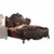 88" X 101" X 76" 2-Tone Dark Brown Pu Cherry Oak Wood Poly Resin Upholstery California King Bed (348171)