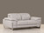 93" Tasteful Light Grey Leather Sofa Set (329681)