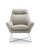 Chair Light Gray Top Grain Italian Leather Stainless Steel Legs. (320703)