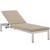 Shore 3 Piece Outdoor Patio Aluminum Chaise With Cushions EEI-2736-SLV-BEI-SET