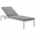 Shore 3 Piece Outdoor Patio Aluminum Chaise With Cushions EEI-2736-SLV-GRY-SET